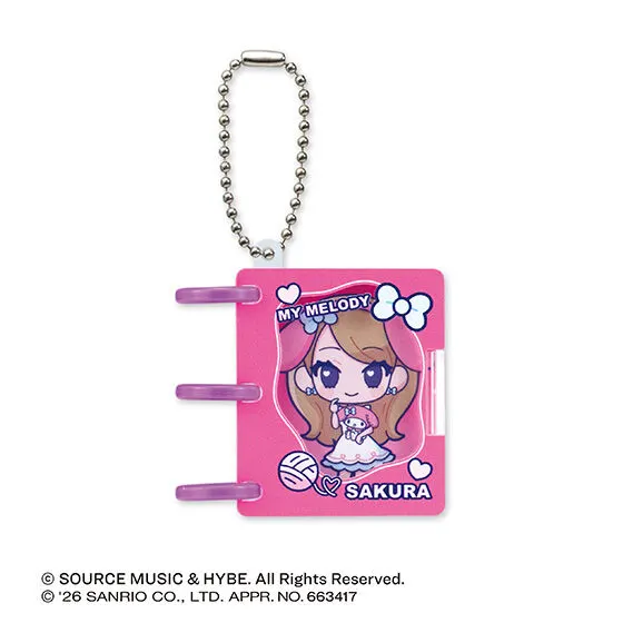 LE SSERAFIM × MY MELODY & KUROMI リングノートマスコットチャームの種類 2