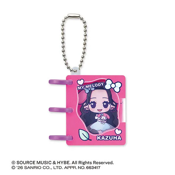 LE SSERAFIM × MY MELODY & KUROMI リングノートマスコットチャームの種類 4