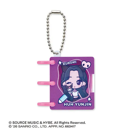 LE SSERAFIM × MY MELODY & KUROMI リングノートマスコットチャームの種類 8