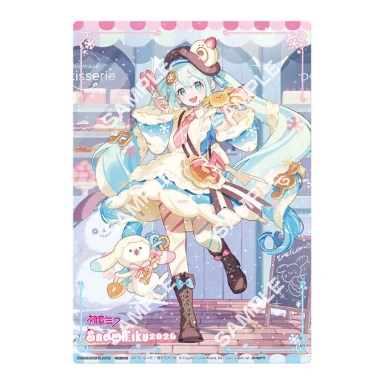 【ジャンボカードダス/フラットガシャポン】初音ミク 雪ミク2026 クリアビジュアルポスターの種類 1