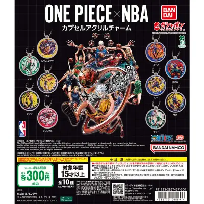 ONE PIECE×NBA カプセルアクリルチャームの台紙