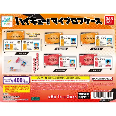 【フラットガシャポン】ハイキュー!! マイプロフケースの台紙